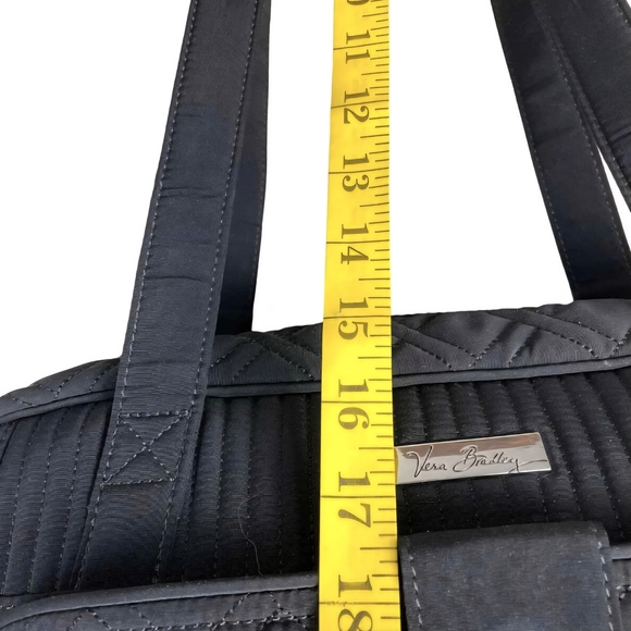 Vera Bradley Black Quilted Diaper Bag Tote Large W/Changing Pad Stroller Travel - Picture 10 of 13